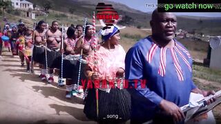 Breasty topless South Afro beauties dancing at ceremony