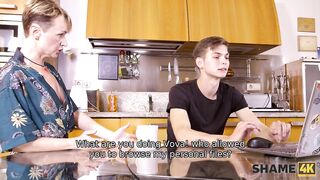 SHAME4K. Russian blond aged caught with sexy images and drilled by a chap