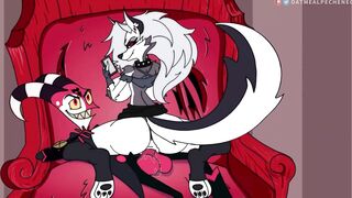 Loona from helluva boss and her stepdad having a fine time