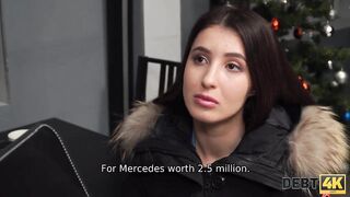 DEBT4k. Teen debt collector is favourable to screw the hot