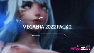 Sexy game character honeys riding large dicks in Megaera animated porn bundle two