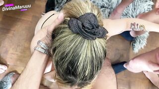 BUKKAKE ARGENTINO - DivinaMaruuu se Traga 10 Corridas de sus Fans