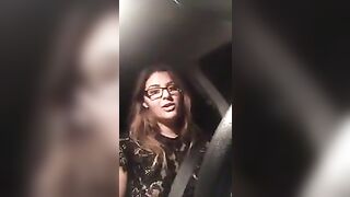 Hawt beauty masturbating during the time that driving