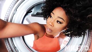 Touching my Girlfriend's Ebony sMom Stuck in the Washing Machine - MILFED
