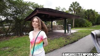 Super cute 18yo amateur Renee Rose accepts to get in the van for some paid joy!