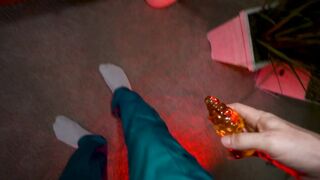 Large Ramrod Masseuse gives Tiny Teen a Massage this babe wont forget