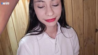 The teacher calls his student to the washroom and makes her suck and then bang her