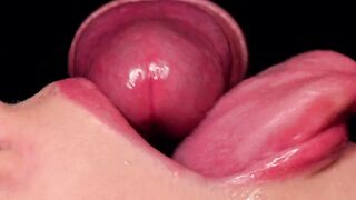 CLOSE UP: Most Excellent FREE Sloppy Throat for your CUM! Use my CUM DUMPSTER! SEXY Sucking Penis ASMR - ORAL JOB