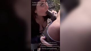 Cuckold spouse keeps lookout and watches his wife screw a BBC on a hiking trail and nearly gets caught by hikers