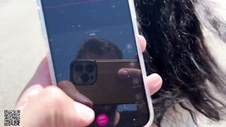 Eva cumming hard in public restaurant thru with Lovense Ferri remote controlled sextoy