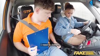 Fake Driving School Large bazookas Ukrainian blond worst driver ever but this cheating wife is great bang