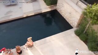 Public sex, golden-haired, ideal butt