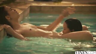 VIXEN Riley & Megan Bang Neighbor In A Daring 3Some