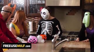When It Comes To Halloween Pranks, Nobody Is More Excellent Than Those three Nasty StepSiblings - FreeUseMilf