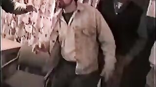 Cute brunette hair with great breasts gets gang drilled by a group of boys