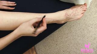 Petite Titty Blond Amy Days Gets In Nature's Garb To Paint Hearts On Her Vagina!