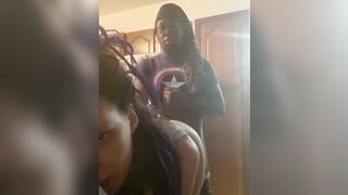 Glamorous lalin girl dreadhead gets bent over kitchen counter and gets her brains screwed out