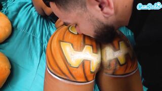 Large Butt Golden-Haired Banged And Cum On Pumpkin Cosplay