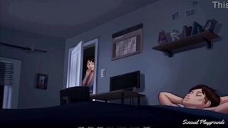 Summertime Saga - Breasty stepmom gets screwed during breakfast and at the night comes for greater amount