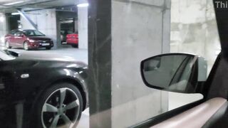 Unprotected public sex in car with hawt stranger. Oral Pleasure in a parking lot