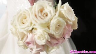 Charming bride pussyfucked in advance of creampie