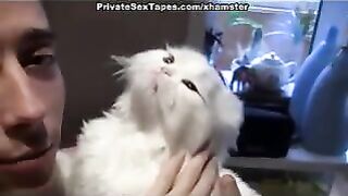 Youthful pair banging hard at home in all holes