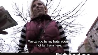 Pleasing blond offered her cunt to a stranger, coz that babe wanted to earn some cash