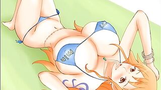 Nami very hawt & floozy in bikini (One Piece)