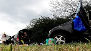 No pants beauties outdoors enjoyment on try on haul day with underware and short summer suit and miniskirts