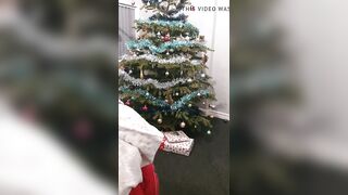 Stepmom helps stepson jerk off on Christmas Tree