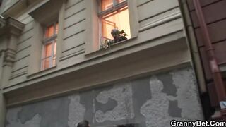 Youthful guy screws 60 years old woman