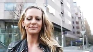 German Cutie with large fake breasts