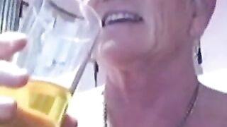 Lustful granny is showig her vagina to the camera, cuz that babe desires to earn some cash