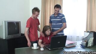 Hawt granny trio in the office