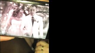 Ebony bull shows wedding images whilst that babe sucks his BBC
