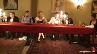 Gagged sweetheart and her kinky allies were bound up in front of many people, just for the joy of it