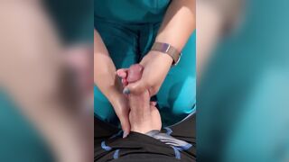 Las Vegas semen bank nurse does everything to get the example. Talks me throughout it and bangs at the end