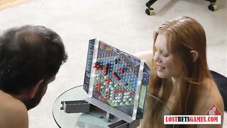 1 chap with 4 cute gals play a game of undress battleship