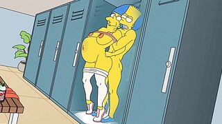 Anal Whore Housewife Marge Gets Drilled In The Butt In The Gym And At Home During The Time That Her Spouse Is At Work / The Simpsons / Parody / Comics / Cartoons