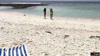 Voyeur pervert jerks off breasty mother I'd like to fuck and her stepdaughter and cums on their faces whilst they sunbathe