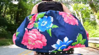 Ass plugged wife - motorcycle exhibitionist