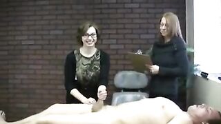 Nerd cutie in jerk-test