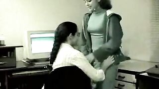 A hidden camera caught 2 office ladies during the time that they were doing some very nasty things