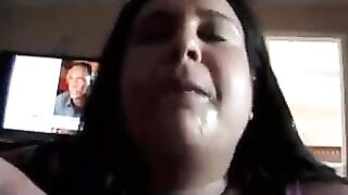 Big Beautiful Woman cum in throat comp 1