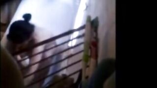 Brunette Hair doing oral-job in the baths