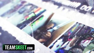 Four Boyz, One Angel - Cute & Bratty Oriental Shop Lyfter Luna Lux Team fuck and Facial for Stealing!