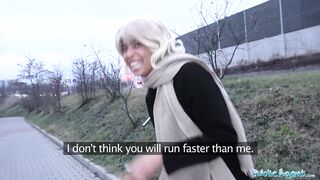 Public Agent Black with hot body golden-haired hair and hairless snatch