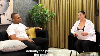 Nympho with large dong goes to therapy with breasty sexologist - Daniela Gomez
