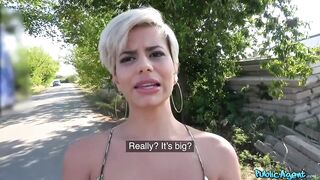 Public Agent - This babe was hard to convince but I just had to watch these LARGE LATIN CHICK mother I'd like to fuck TITTIES