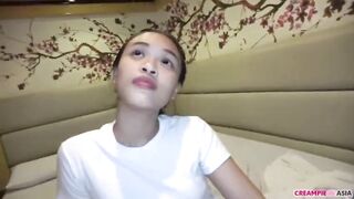 Oriental floozy gets Creampied by hard weenie